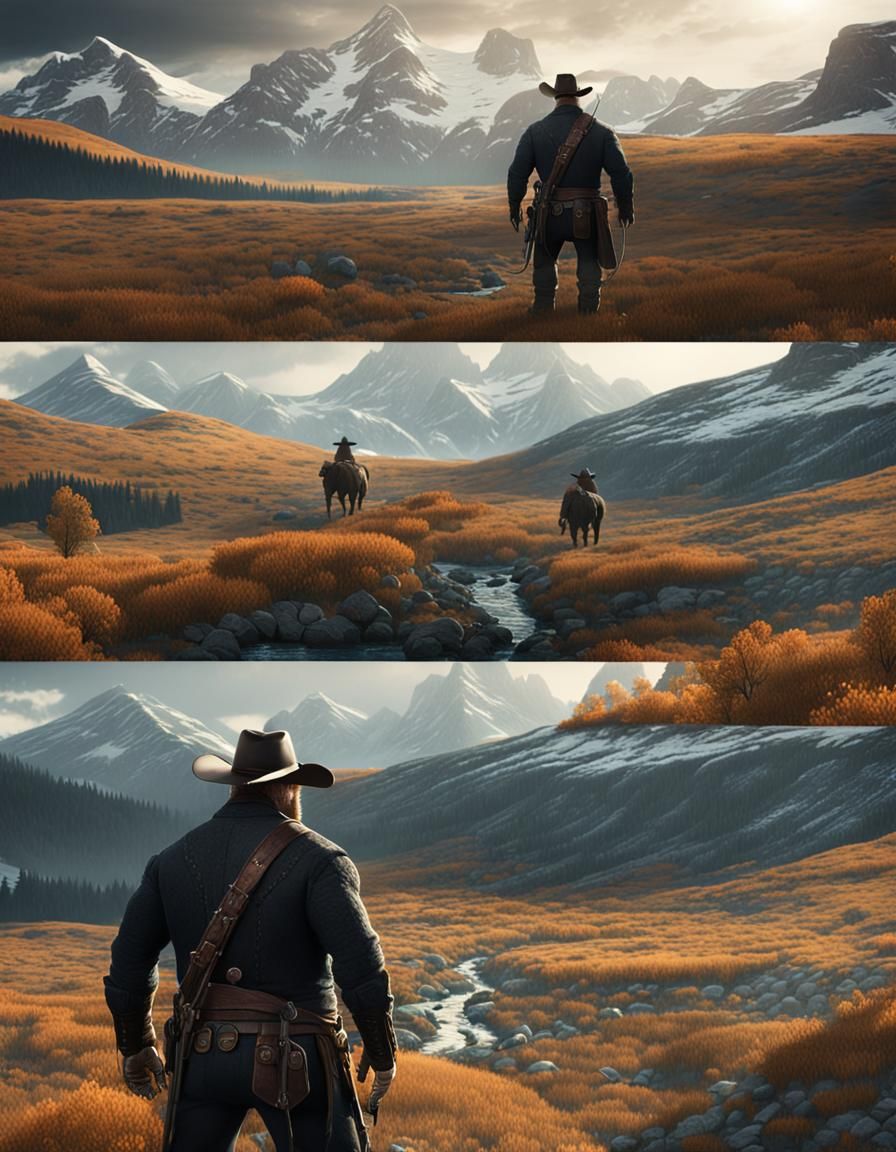 Cowboy Brock Lesnar in Saskatchewan: Matte Painting