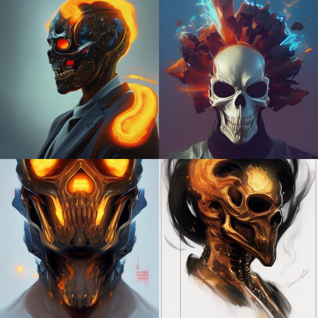 Ghost Rider Portrait in Hyperdetailed Style