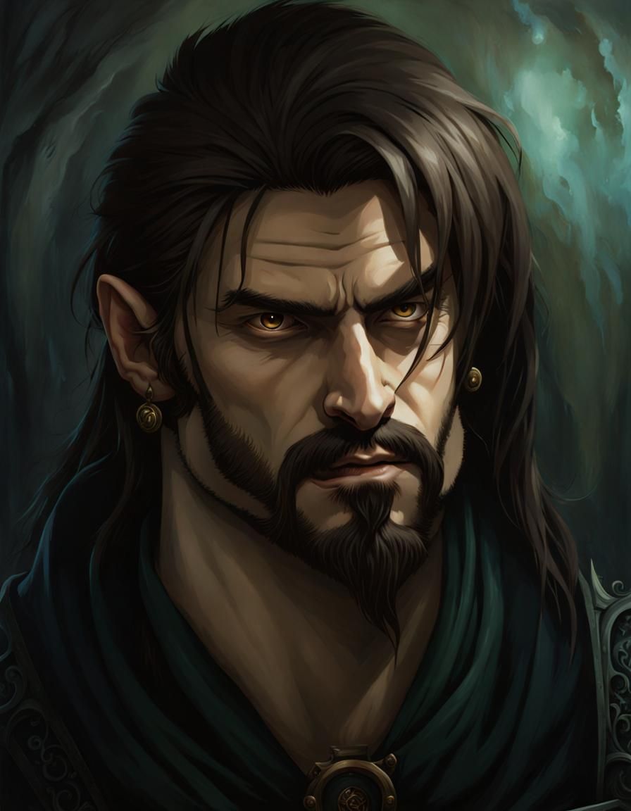 Bald Thief Concept Art in Gothic Style