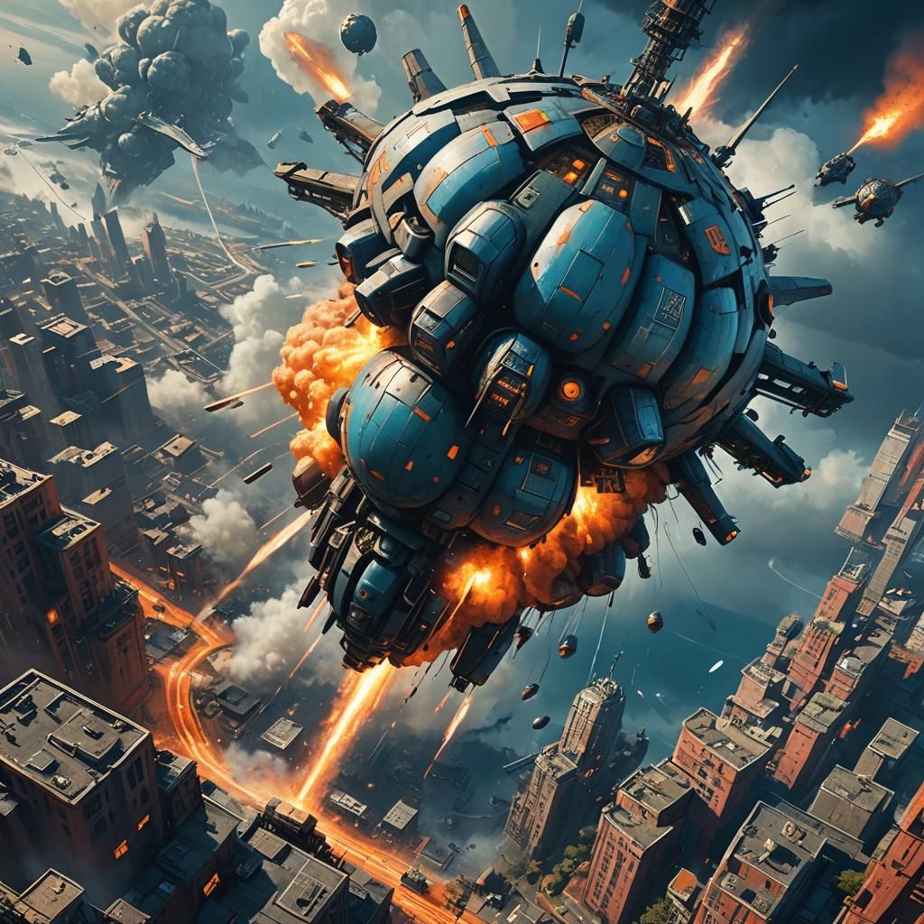 Fantasy Bomber Drops Ornate Bomb in Digital Painting