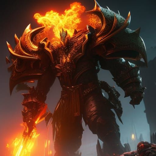 Demonic Ooze Sphere in Swamp: Digital Art