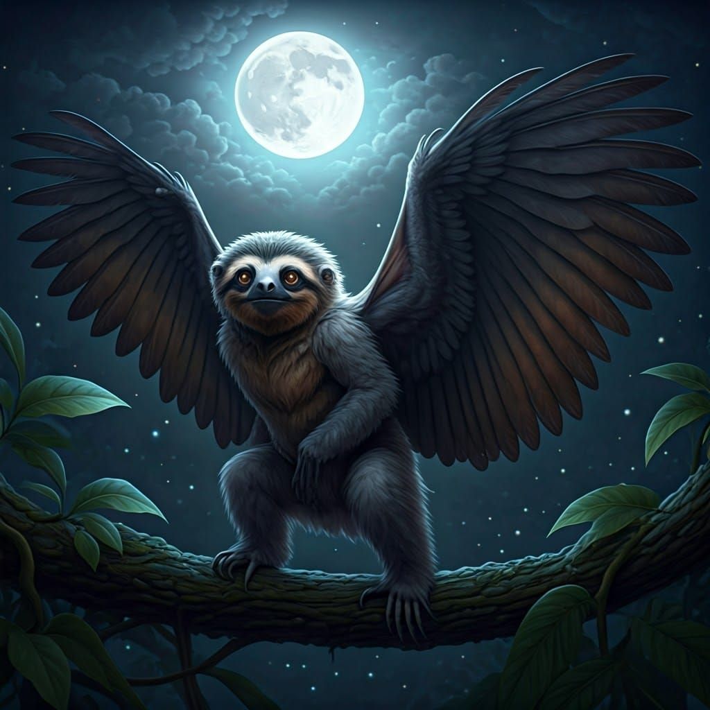 Mystical Moonlit Creature with Ethereal Glow