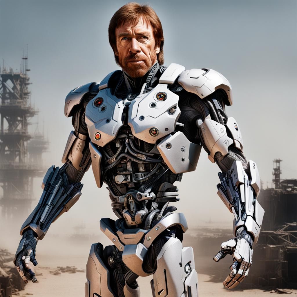 Chuck Norris Reimagined as a Powerful Cyborg