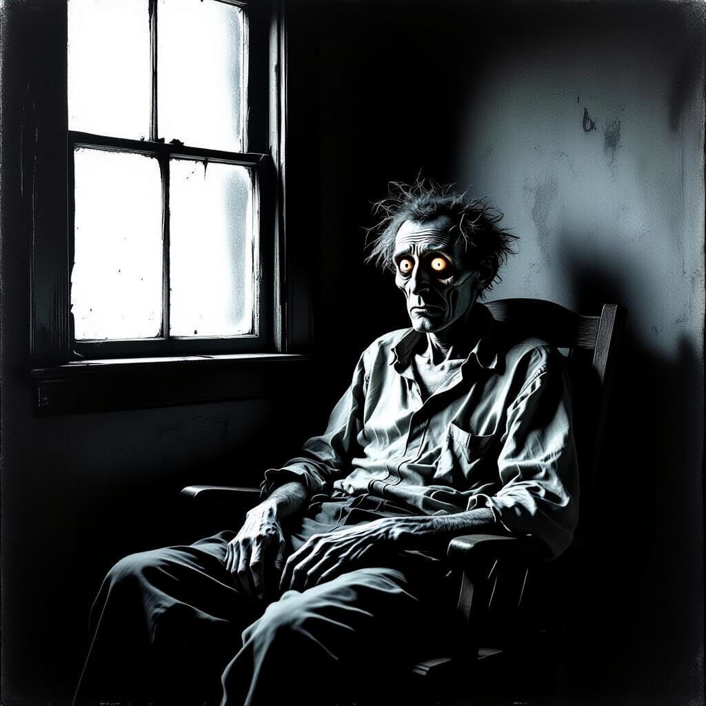 Haunting Portrait in Expressionist Style