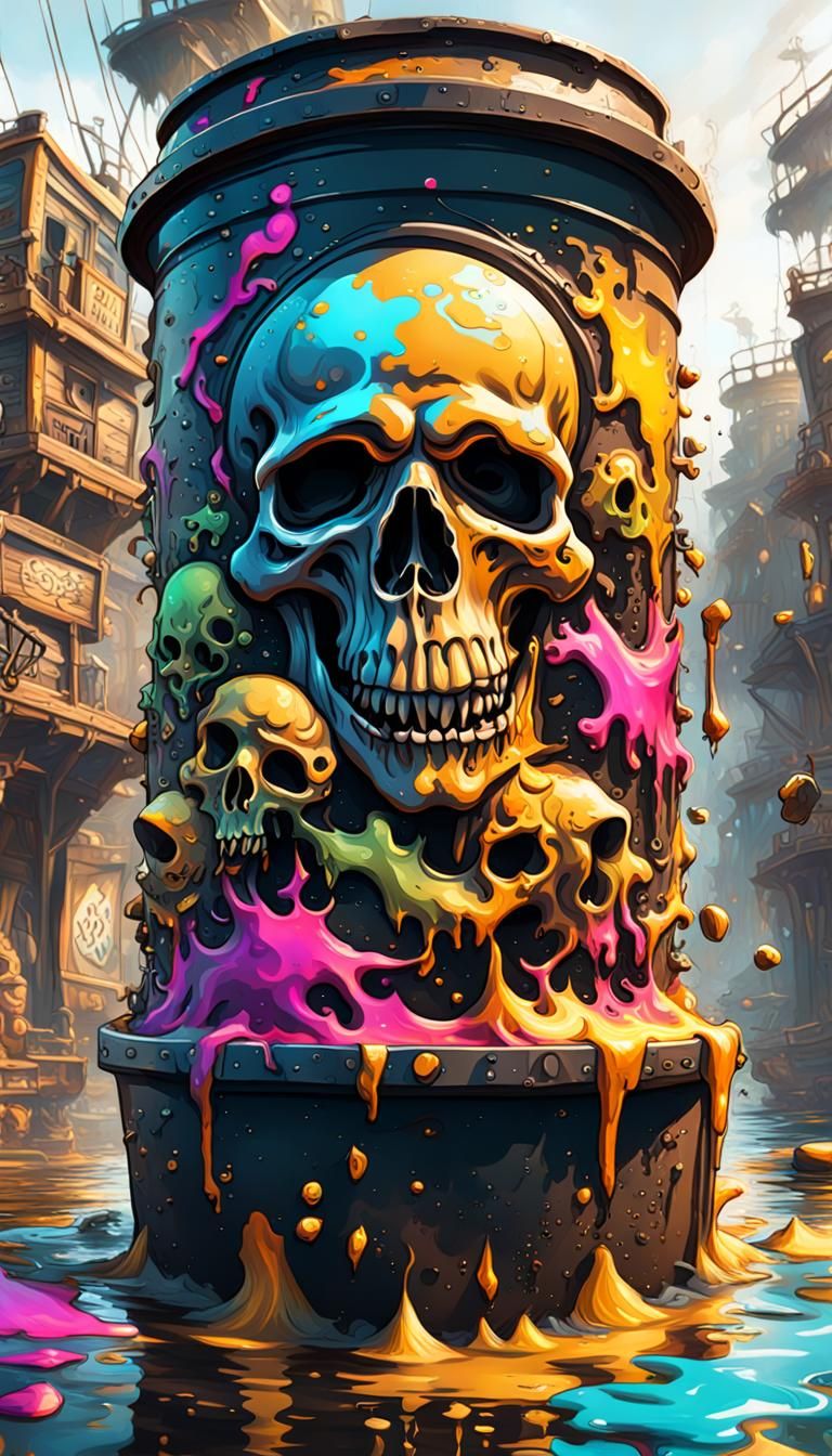 Pirate Booty: Detailed Fantasy Graffiti Art