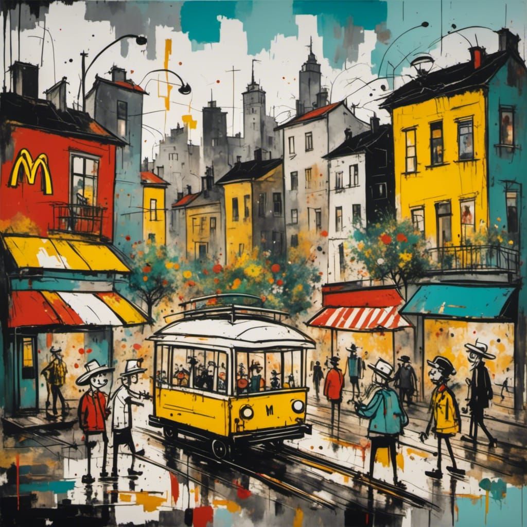 McDonald's Mascots in a Graffiti Seaside City