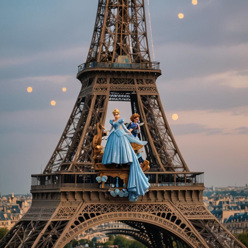 Cinderella on Eiffel Tower: Professional Photography