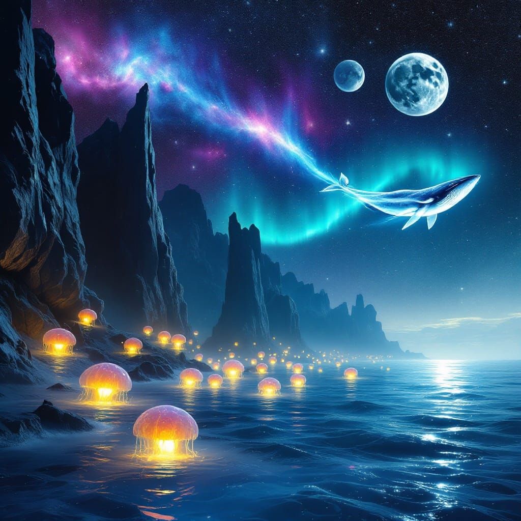 Stellar Whale Glides through Celestial Oceans