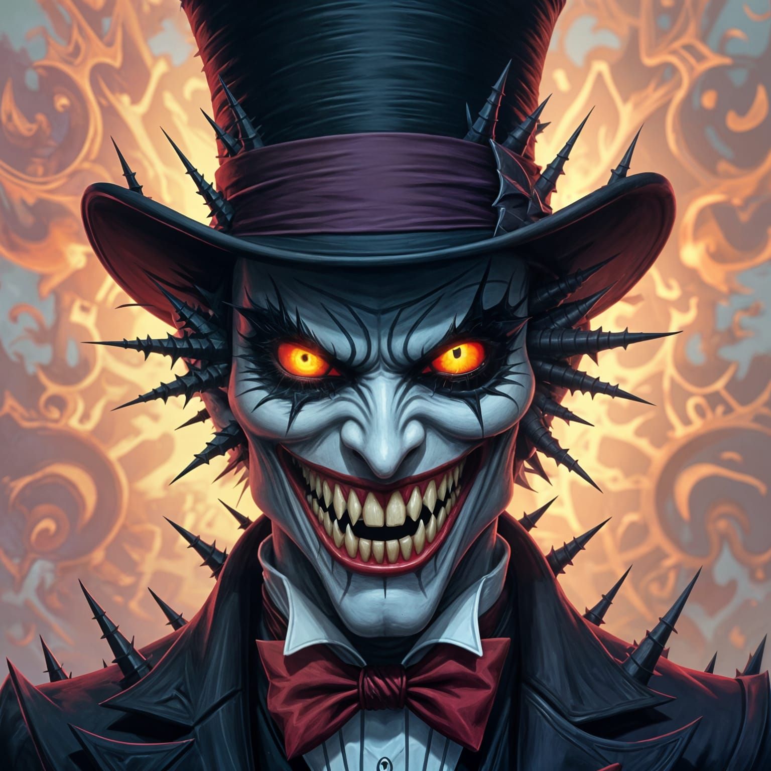 Demonic DMT Trickster with Spikes and Sharp Teeth