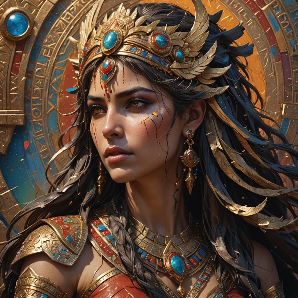 Hyperrealistic Ishtar Portrait in Splash Art Style