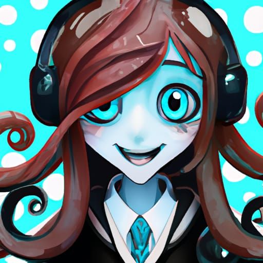 Octopus Anime Girl with Tentacle Hair