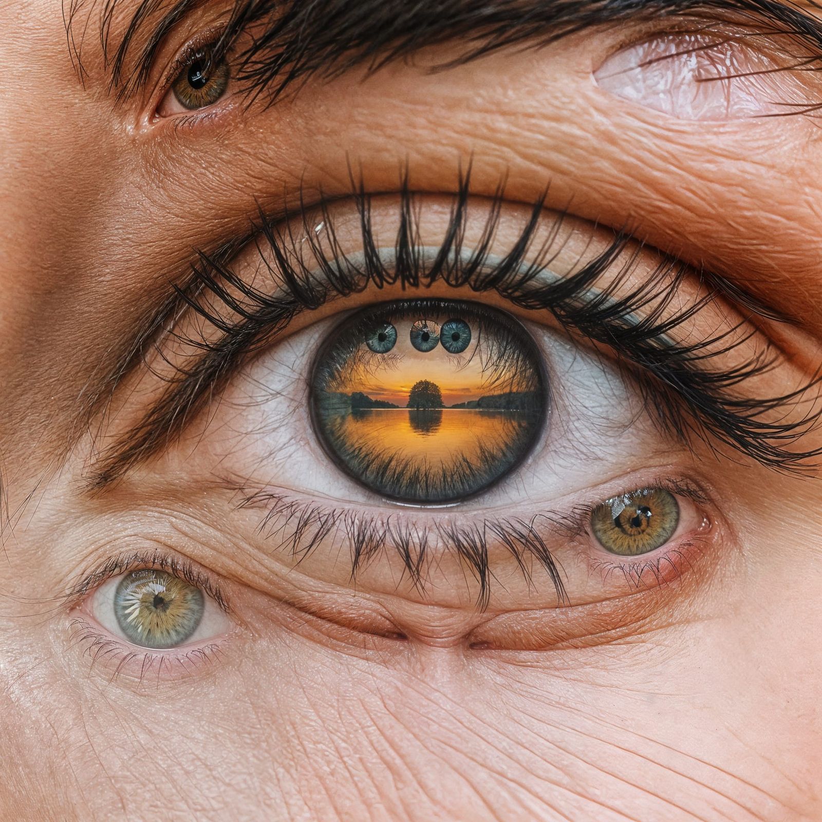 An Eye Gazing at a Beautiful Landscape