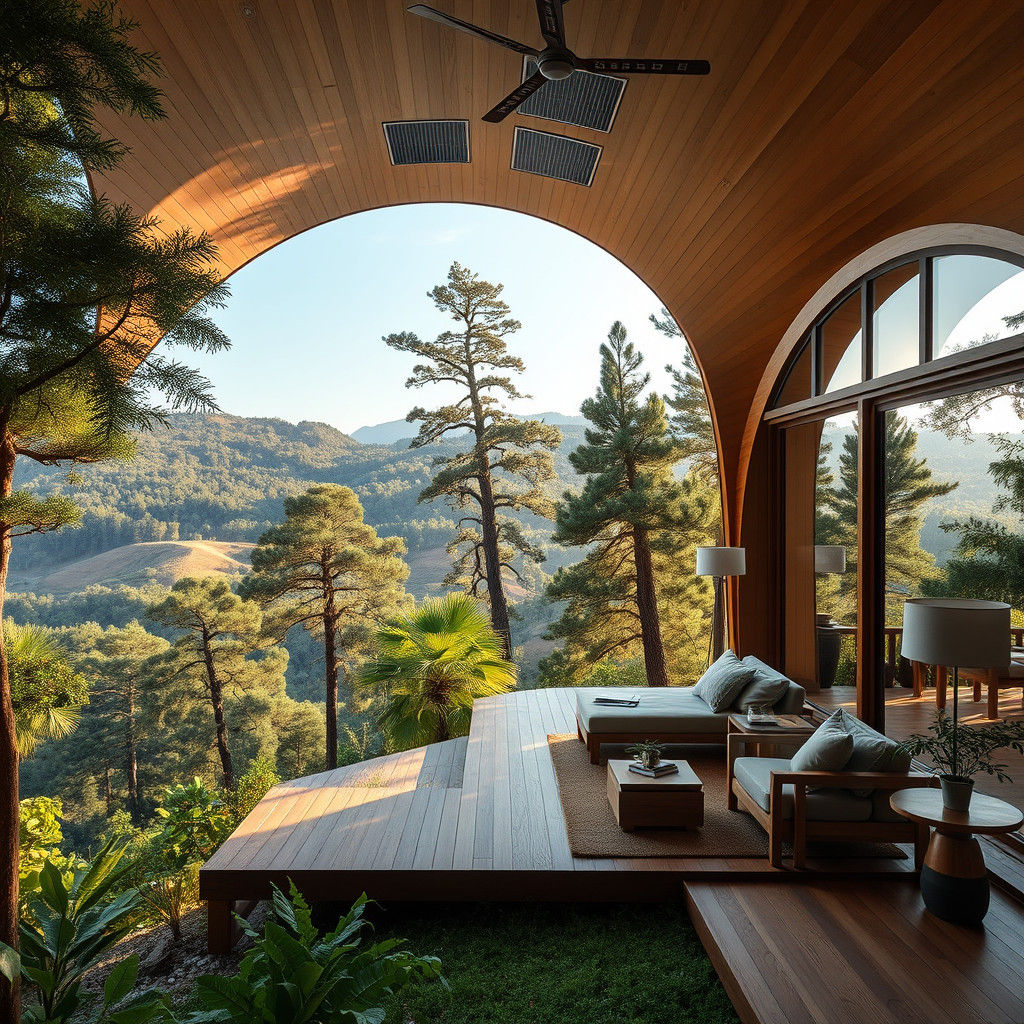 Eco-Resort in Forest with Solar Panels