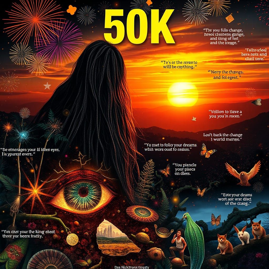 Stunning Album Cover Art: Fireworks and Glowing Creatures