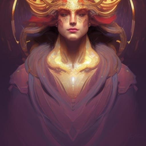 Aries Portrait in Hyperdetailed Digital Art Style