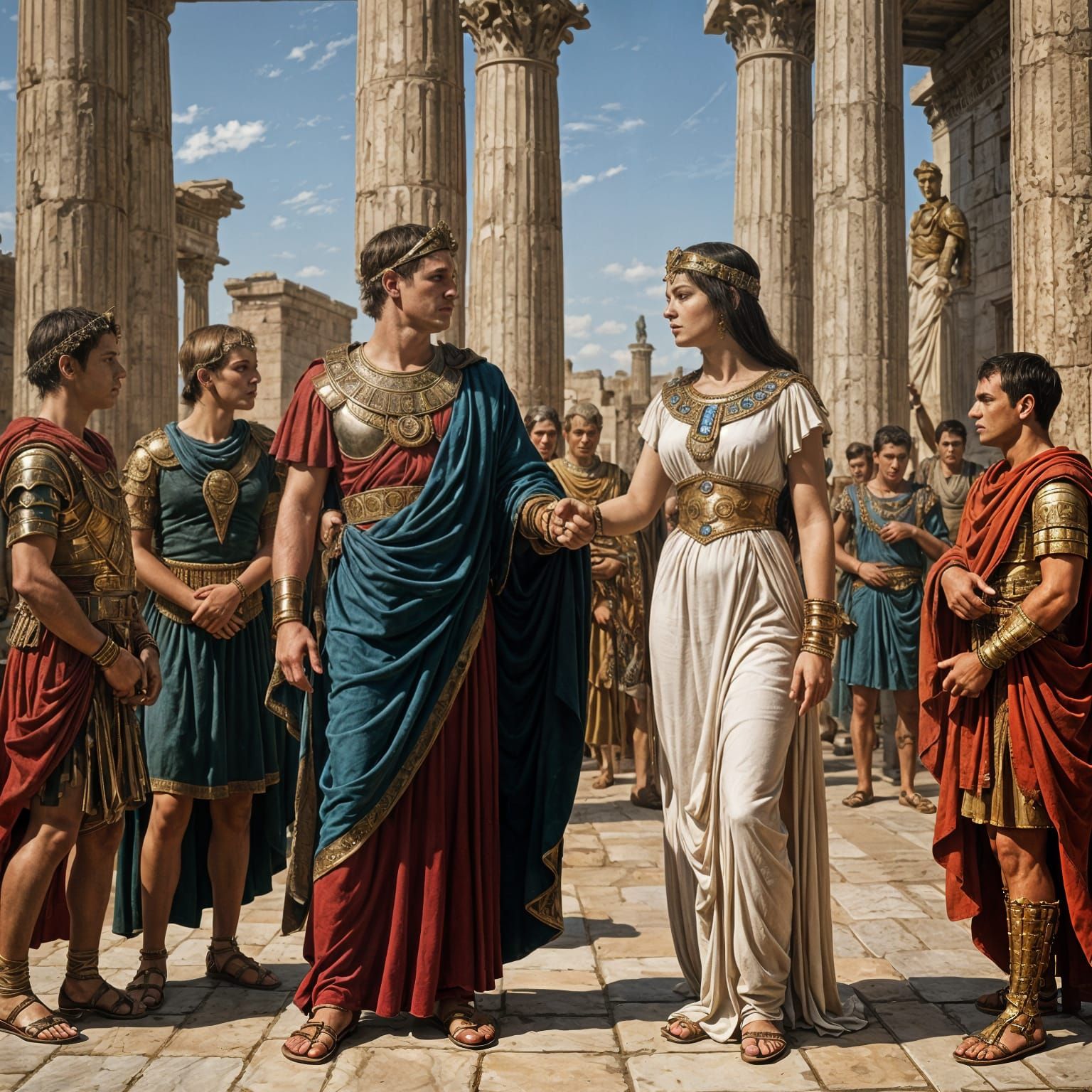 Cleopatra Meets Caesar: A Historical Encounter