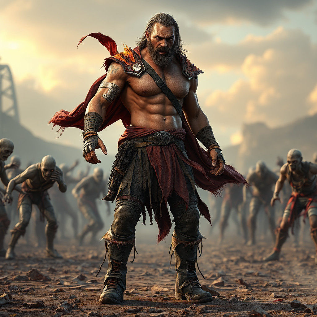 Chard Guard Wrestler in Post-Apocalyptic Zombie World