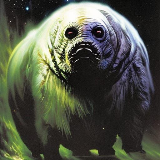 Angry Tardigrade in Surrealist Comic Book Style