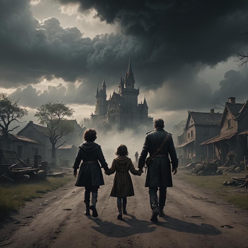 Menacing Kidnapping in Dark Fantasy Matte Painting