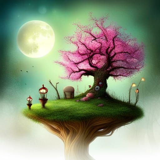 Enchanting Cherry Blossom Garden Wonderland