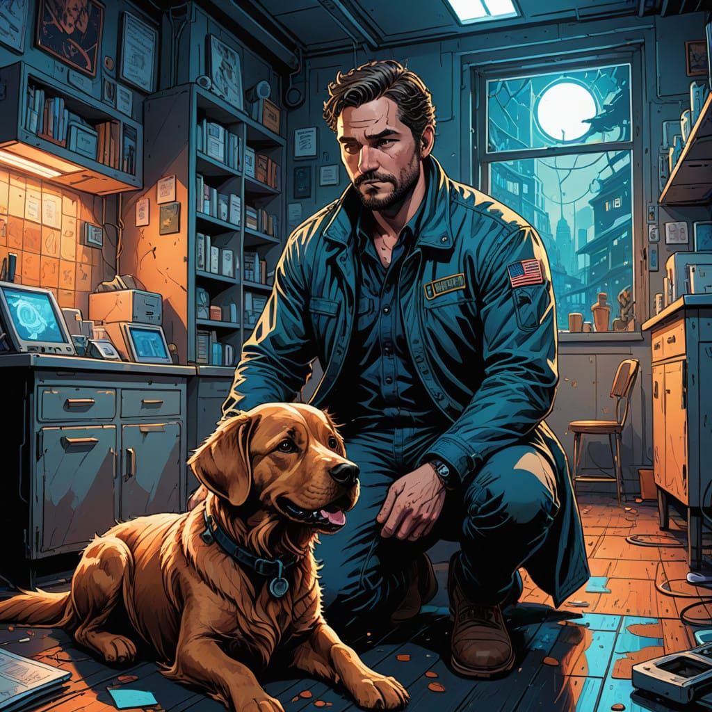 Heartwarming Reunion in Comic Book Style