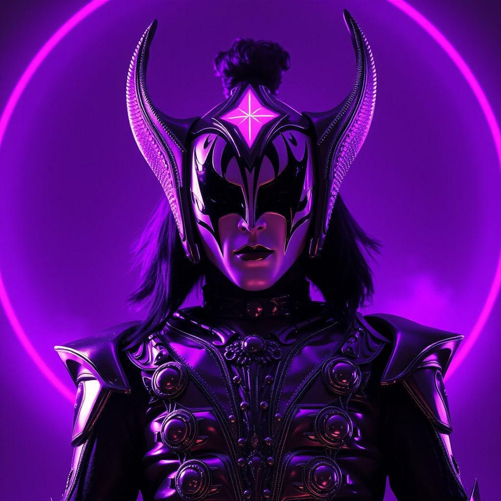 Hyperrealistic Star Child Portrait in Cyberpunk Style