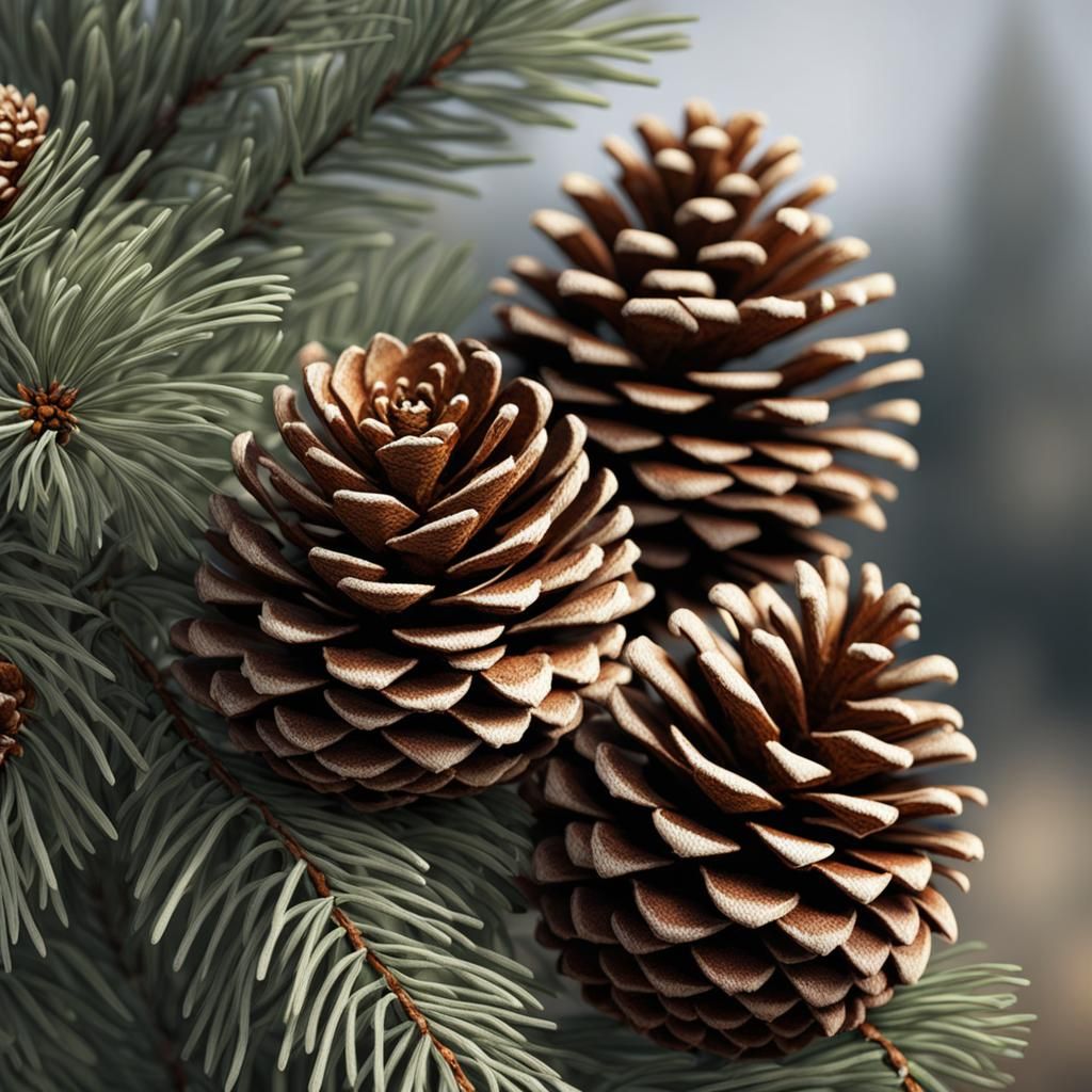 Detailed 8K Close-Up of Pinecones