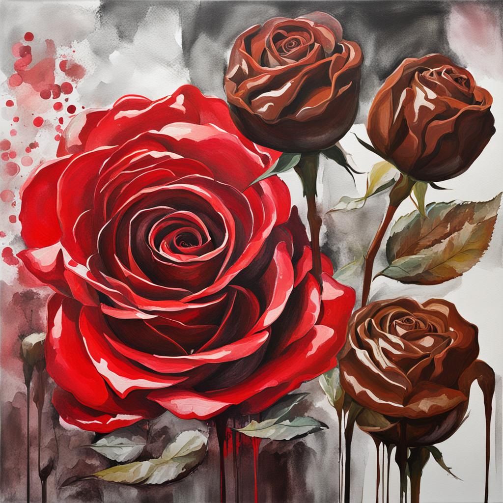 Red Roses and Chocolate Pralines: Abstract Double Exposure