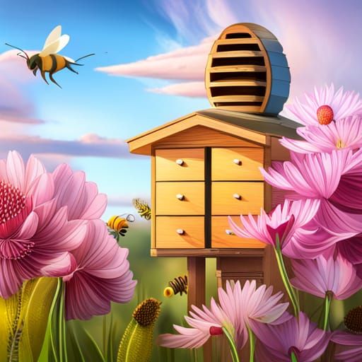 Bees are Life Billboard in Colorful Text Art