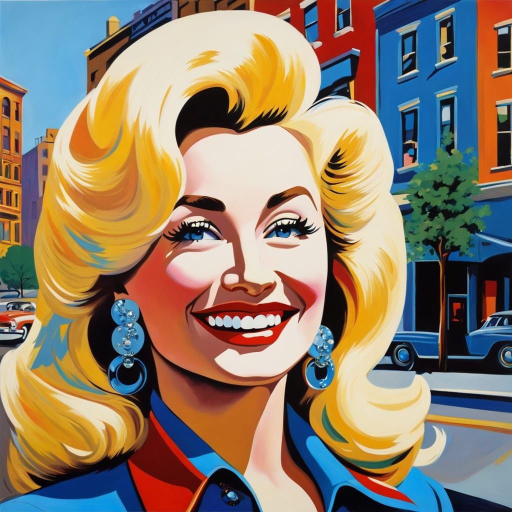 Dolly Parton Portrait in Kandinsky Pop Art Style