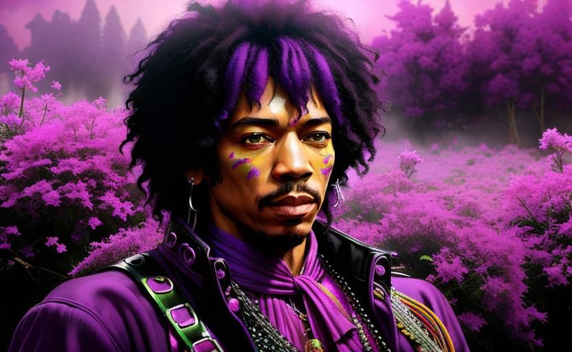 Psychedelic Jimi Hendrix Concept Art in 8k