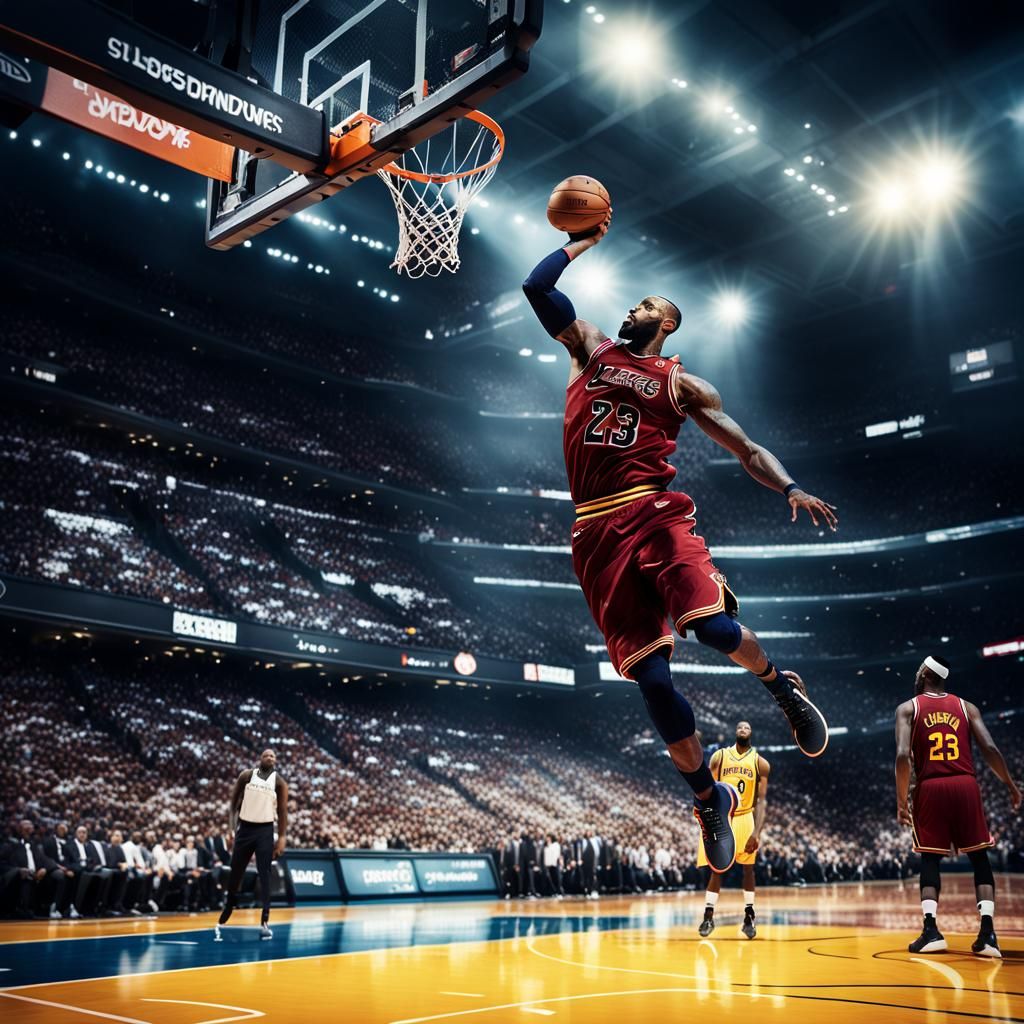 Lebron James Dunks in Hyper-Realistic Sports Photo