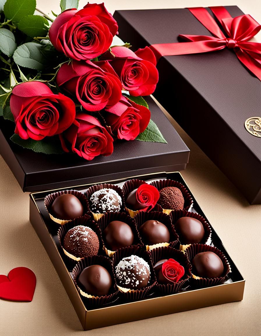 Chocolate Truffles and Roses