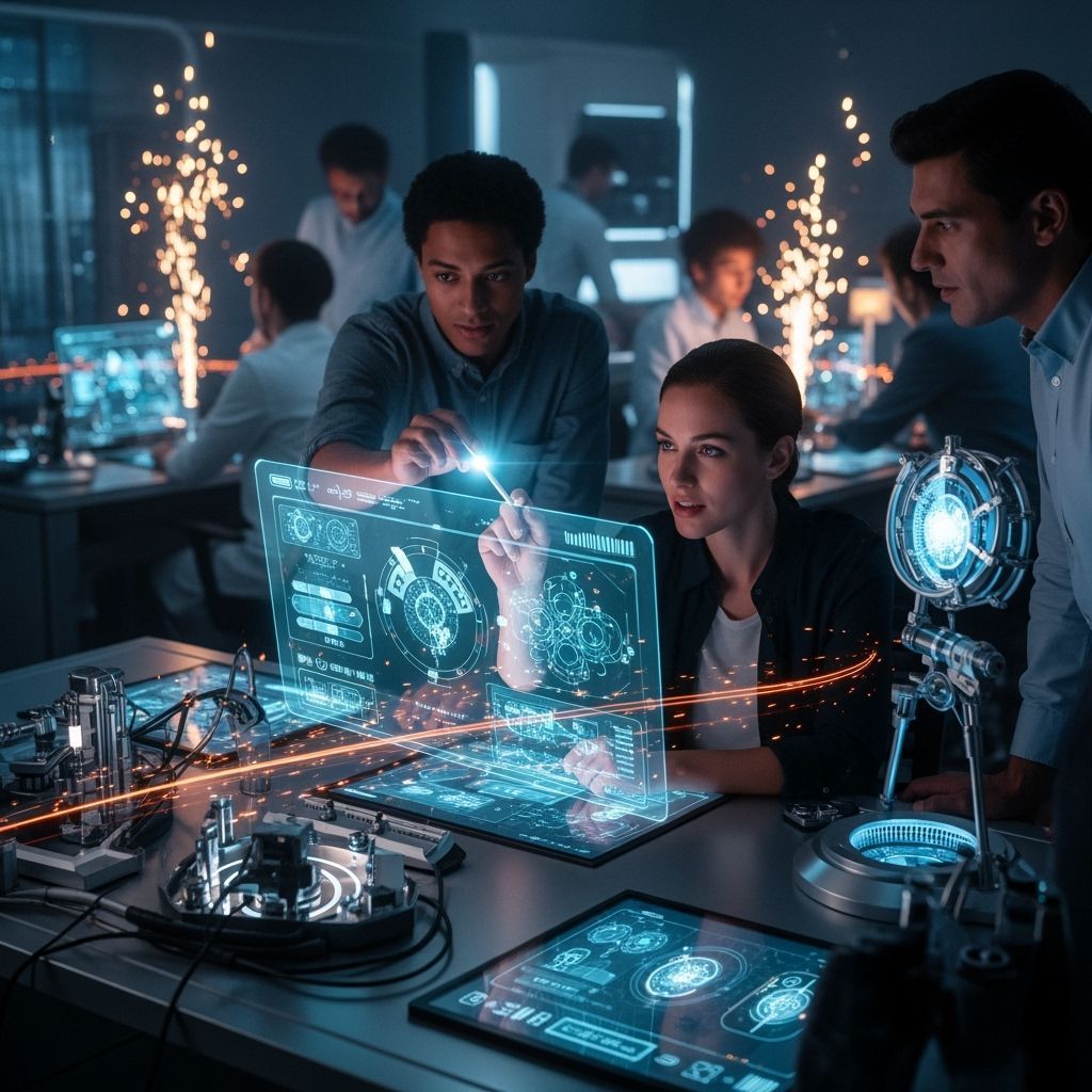 Futuristic Lab: Scientists Unveiling Holographic Breakthroug...