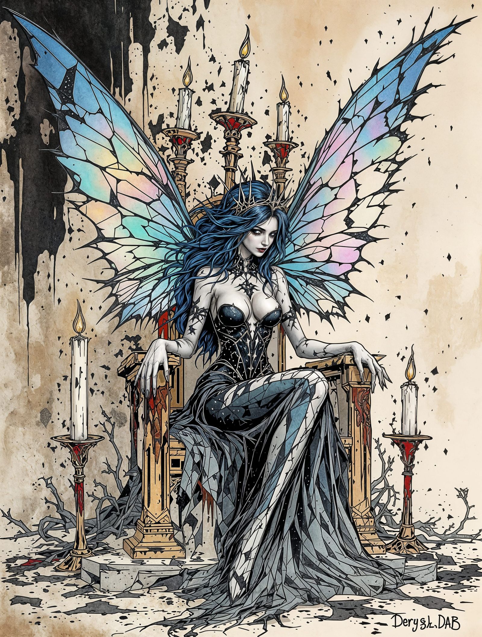 Ink-Made Fairy Manifests Rebellion in Gothic Urban Decay