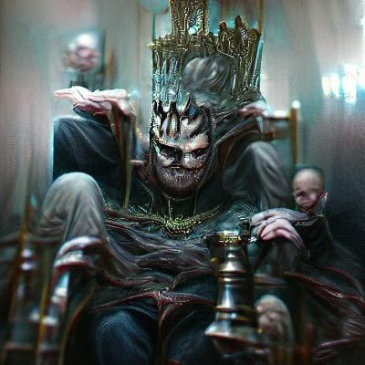 Sinister Mad King Portrait in Dark Fantasy Style