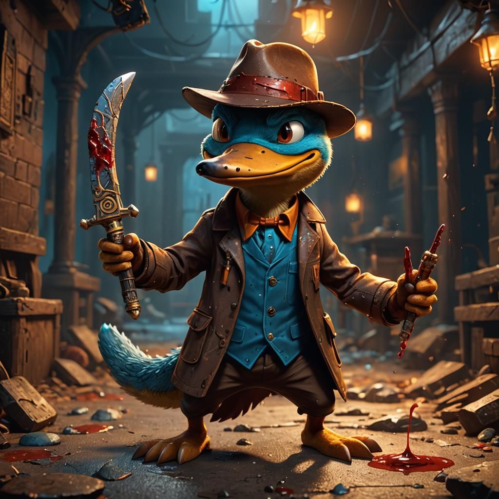 Perry the Platypus: Fantasy Art with Nunchucks