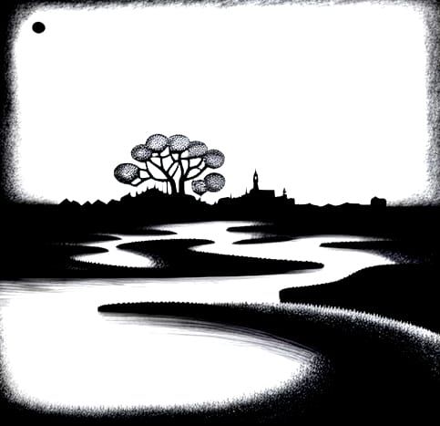 Monochrome Abstract Inner World Rendering