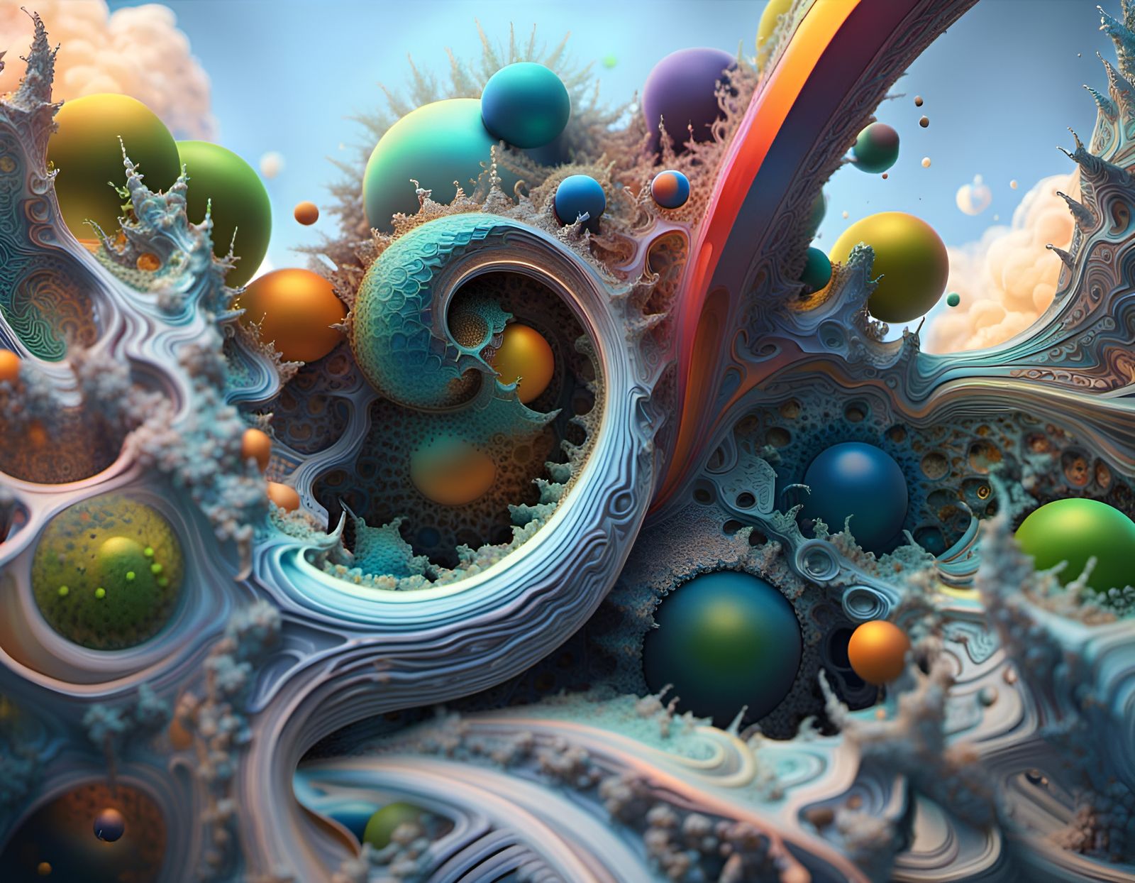 Intricate Polychromatic Geometric Abstract Art