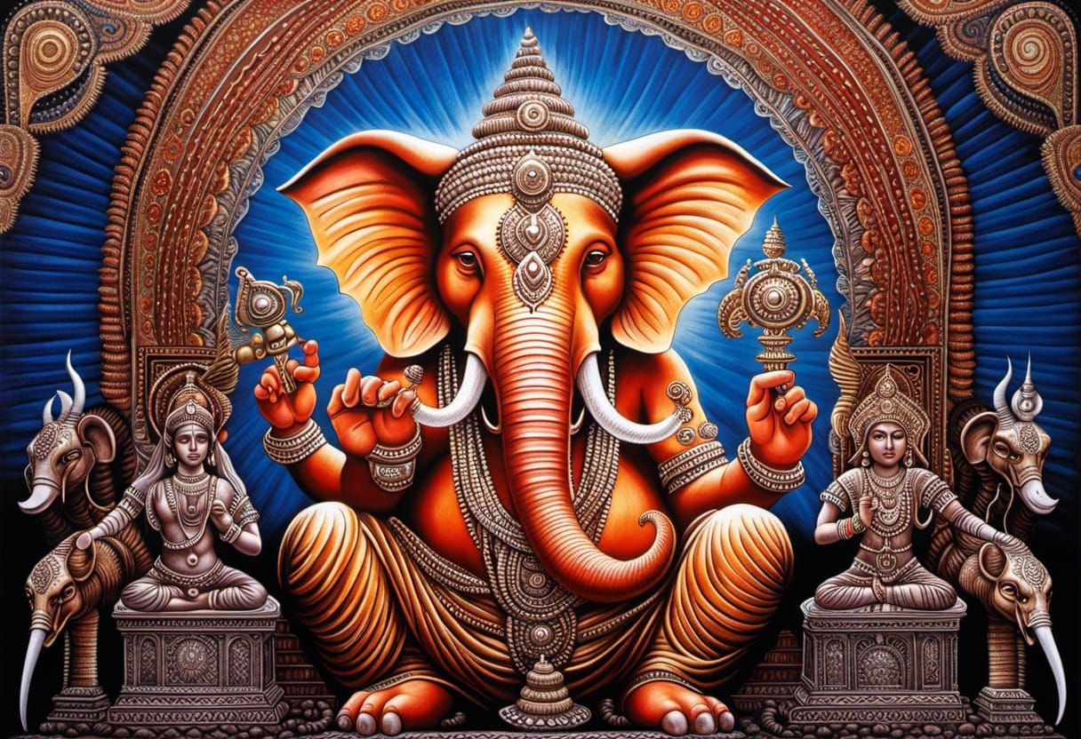 Visionary Painting of Ganesh the Creator God