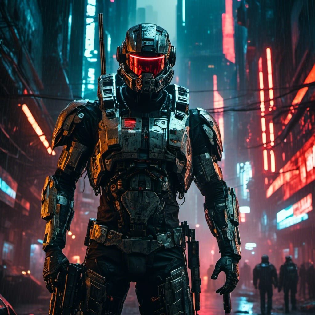 Cyborg Marine in Cyberpunk Warzone