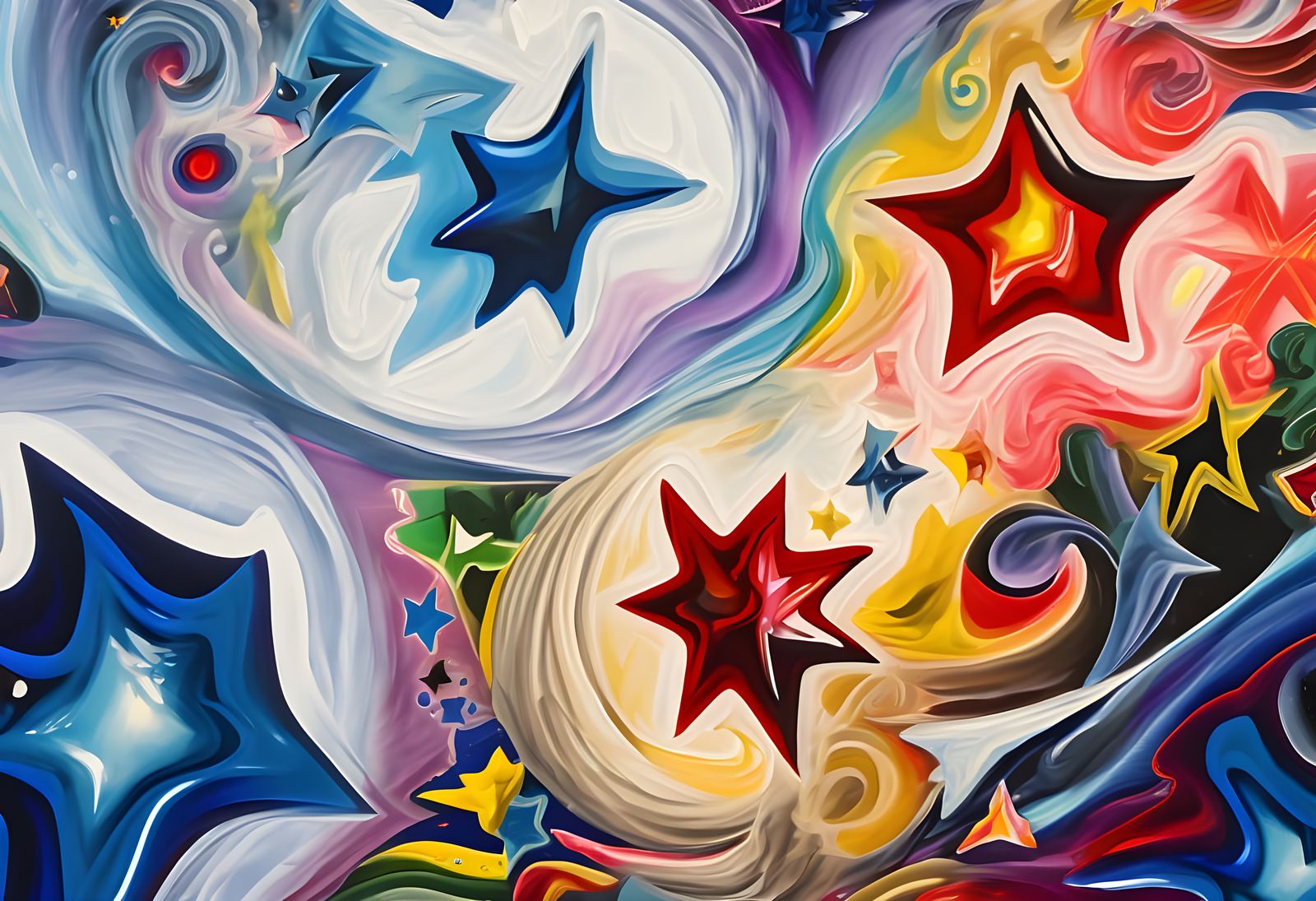 Vast Swirling Paint Maelstroms with Pointy Stars