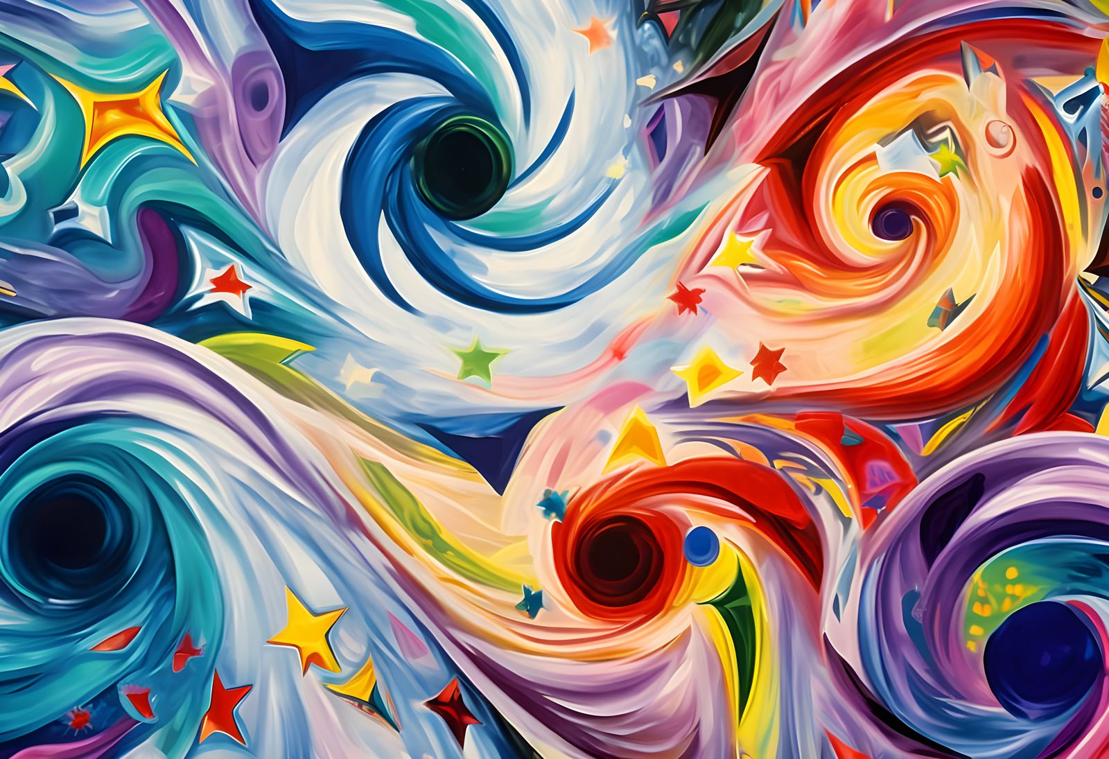 Vast 3D Vortex Maelstroms of Paint and Plasma