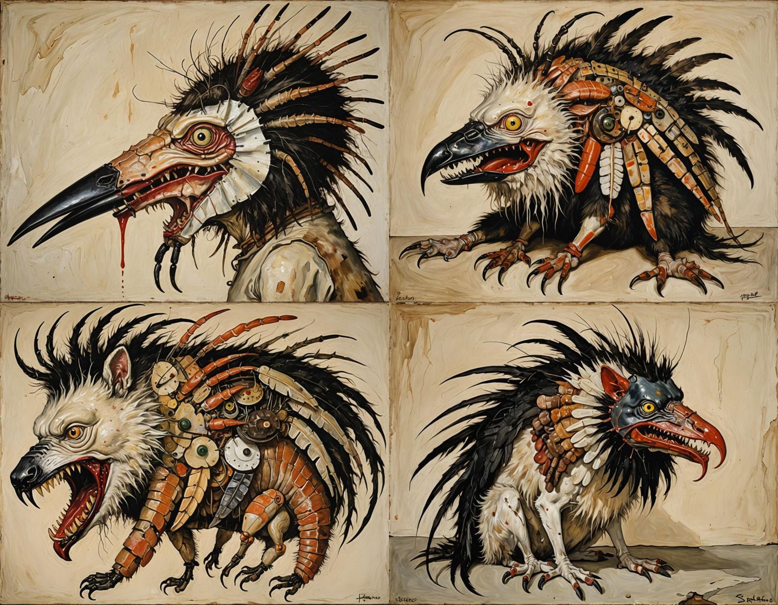 Surreal Hybrid Creature in Oil Painting Style