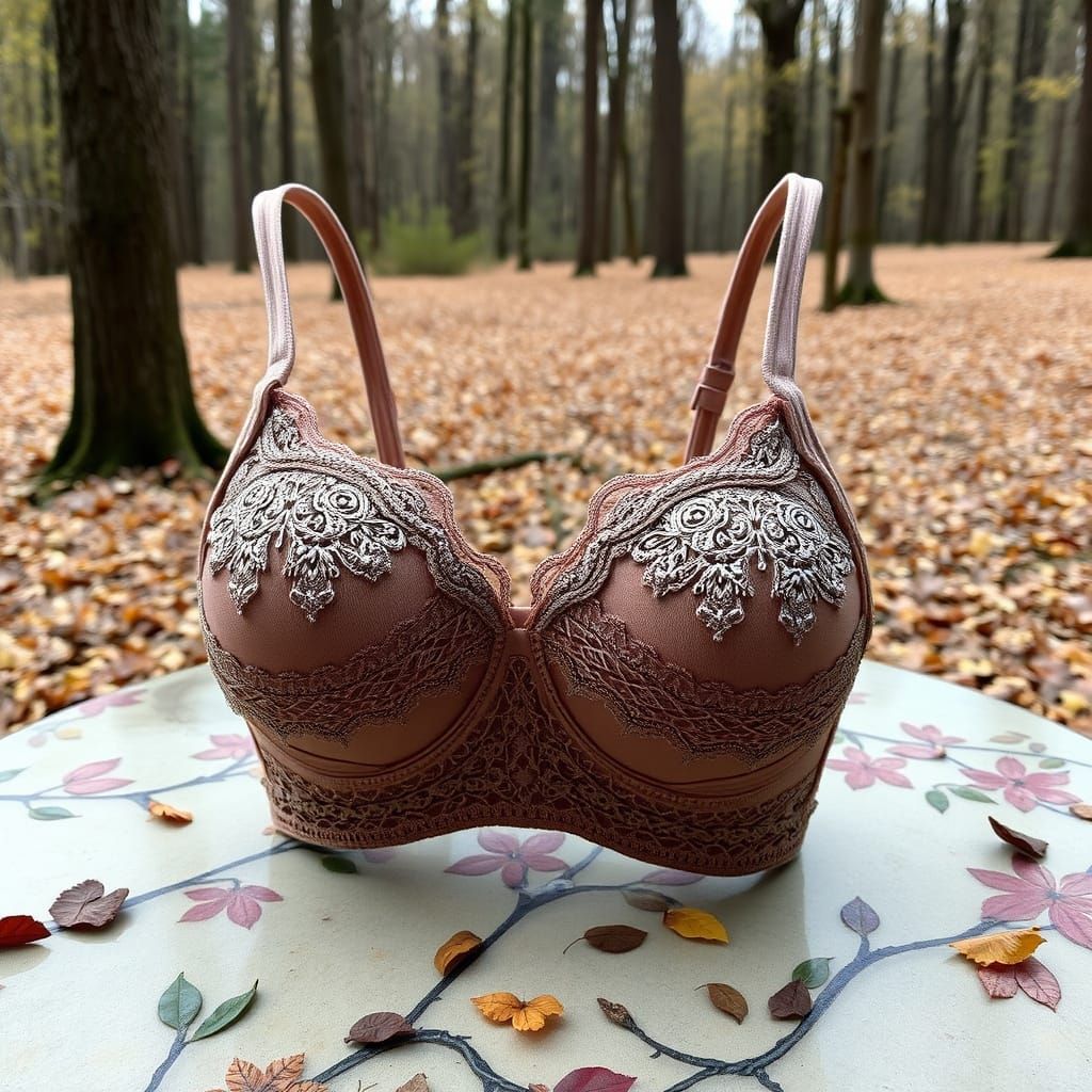 Beautiful Bra on Whimsical Autumn Table
