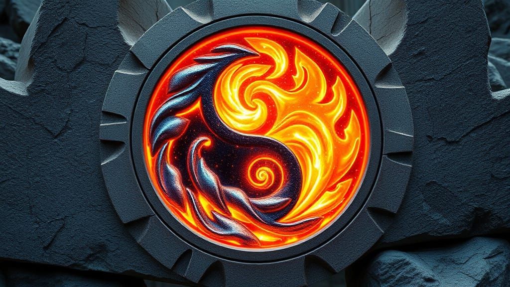 Serenely Harmonious Monolith Yin Yang Symbol