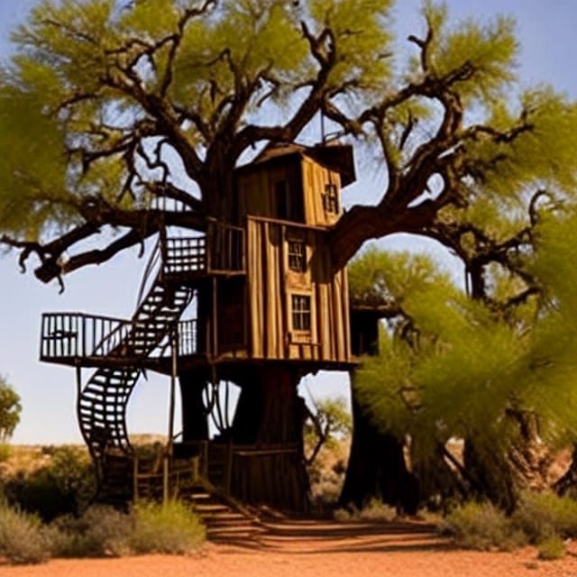 Wild West Treehouse in Ansel Adams Style