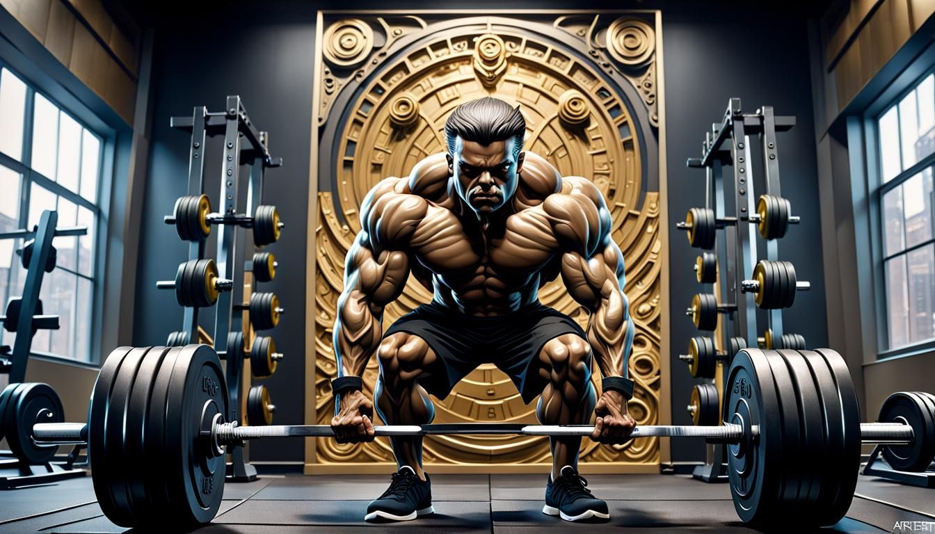 Funko Pop Gym Scene: Intricate Digital Art