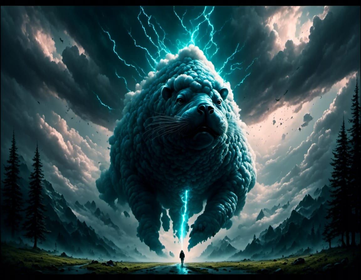 Cloud Creature in Painterly Style