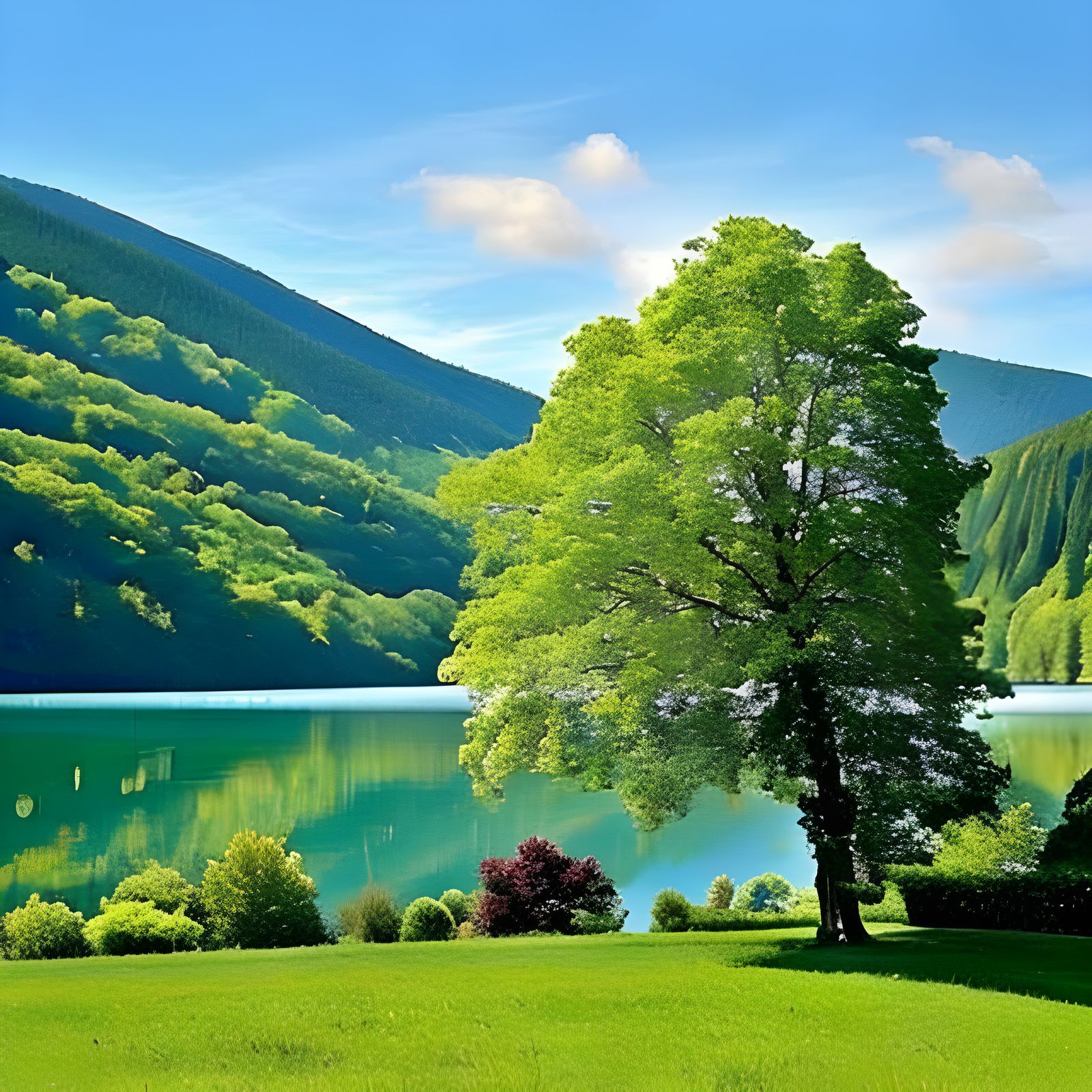 Dreamy Summer Day Pencil Sketch in Pastel Colors